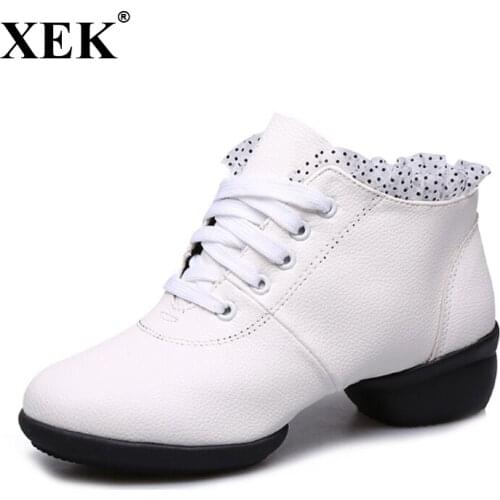 XEK Summer Dancing Shoes For Women Ballroom Dance Practice Shoes Modern Dance Jazz Shoes Size 34-41 GSS111