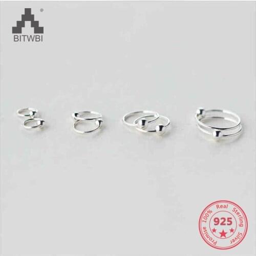 100% 925 Sterling Silver Earrings For Women Wholesale Simple Earrings Light Beads Circle Jewelry Ear Bone Suitable For Gifts