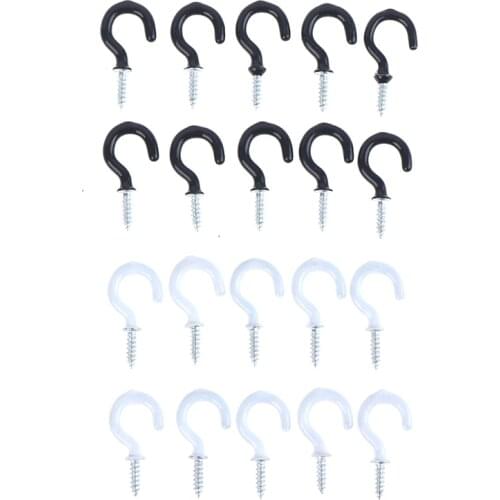 10Pcs Mug Shouldered Hanger Cup Hooks Heavy Duty Screw-In Ceiling Hooks Cup DIY Hooks accessories