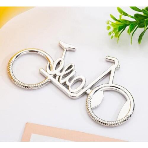 100pcs New Creative Metal Love Bicycle Beer Bottle Opener Wedding Favors Promotional Gifts Kitchen Bar Tools