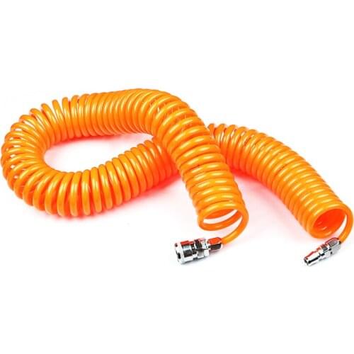 12M/15M Pneumatic 8*5mm Air Compressor Telescopic Spiral Hose Spring Tube Dropship Flexible Air Tool Pipe Spiral Pipe with Conne