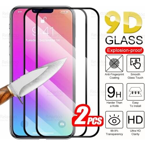 2pcs Tempered Glass For Iphone 13 Pro Max Screen Protector On The Aifon AiPhone 12 Mini 11 7 8 Plus X XS XR X SE Protective Film