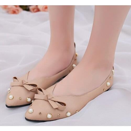 2020 Elegant Pearl New Womens Shoes Woman Leather Flat Shoes Loafers Female Hole Hole Shoes Fashion Classic Women Flats W38-86