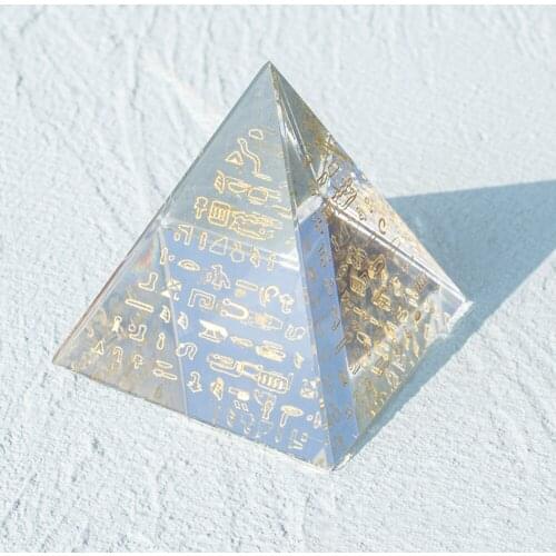 80mm Egypt Pyramid Miniature K9 Crystal Glass Egyptian Healing Reiki Chakra Energy Pyramids for Cure Feng Shui Home Decoration