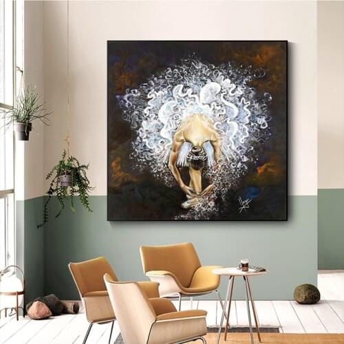 Big Size Abstract Ballet Dancer Canvas Painting Ballerina Posters and Prints Wall Art Pictures for Living Room Home Decor