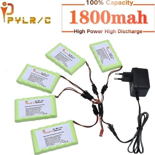7.2v 1800mah Ni-NH Battery And Charger For Rc toys Car Tanks Robots Gun 1800mah AA 7.2v Rechargeable Battery Pack For Rc Boats