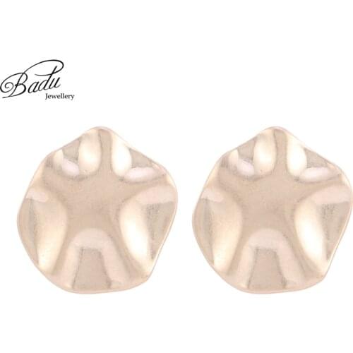 Badu Irregular Shape Metal Stud Earrings Women Punk Fashion Jewelry Korean Style Twisted Starfish Christmas Earring Gifts