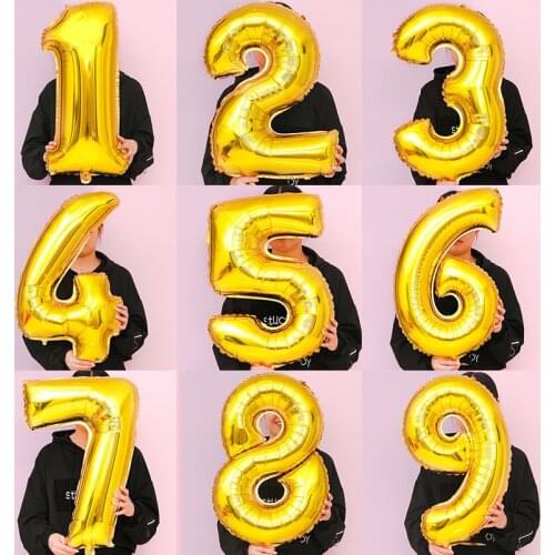 32 Inch Big Foil Birthday Balloons Air Helium Number Balloon Figures Happy Birthday Party Decorations Kid Baloons Birthday Balon