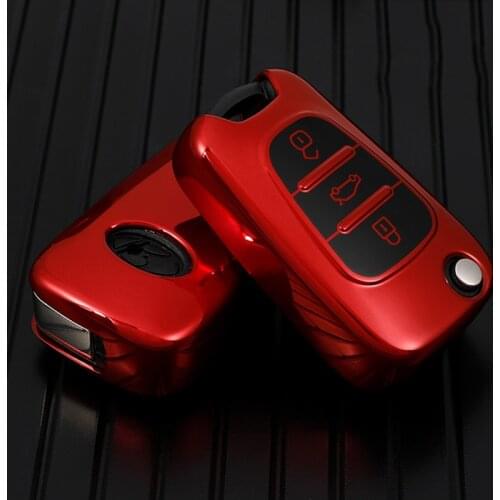 3 Buttons TPU Carbon Fiber Car Key Cover Case For Hyundai I20 I30 Ix35 Solaris Elantra Accent For Kia Ceed K2 K5 Sportage BOX