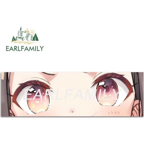 EARLFAMILY 13cm x 4.0cm for Demon Slayer Nezuko Eyes Car Stickers Vinyl Car Wrap Decal RV JDM Funny Anime Waterproof Decals