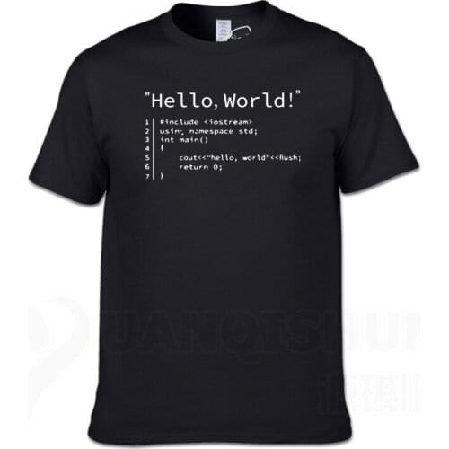 16 Colors New Summer Fashion Hello World T Shirts Men Geek T Shirt Tops Cotton Short Sleeve Programmer T-shirt Hip Hop Tee Tops