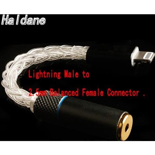 Haladne HiFi-DIY DAC Decoder Chip Adapter for Light-ning Male 2.5mm TRRS Balanced Female Connector for Earphone Amplifier