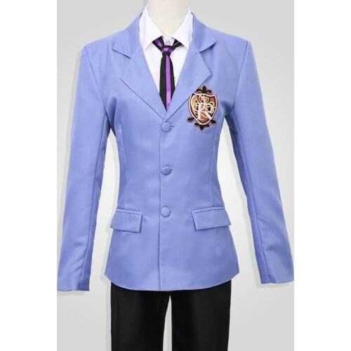 Anime Ouran High School Host Club Cosplay Costume Fujioka Haruhi King Cosplay Halloween COS Clothes Male Coat+shirt+pants+tie