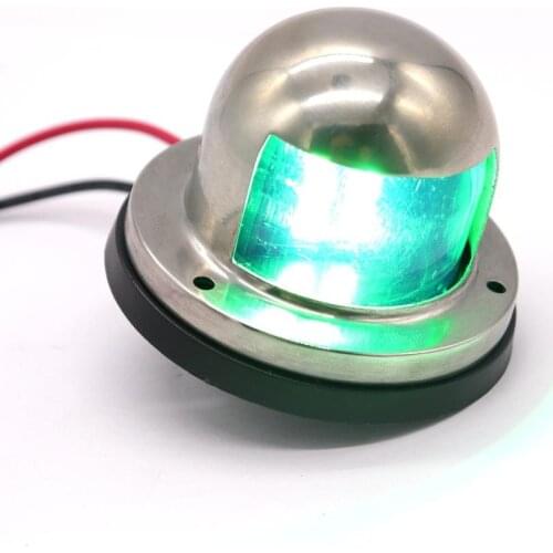 12V dc red and green pair for yacht ship 304 stainless steel navigation light with base