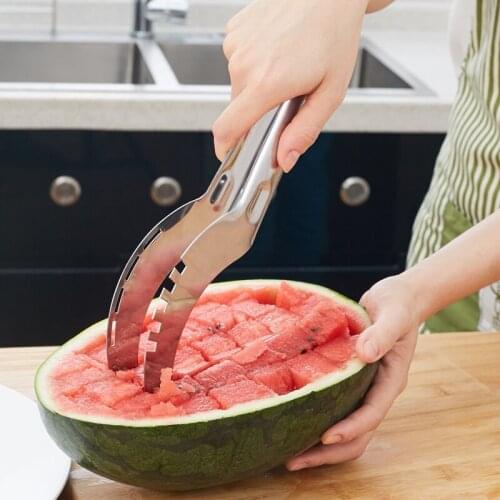 Creative Kitchen Supplies Watermelon Dicing Divider Stainless Steel Fruit Knife Slicer Household Lazy Fruit Tools
