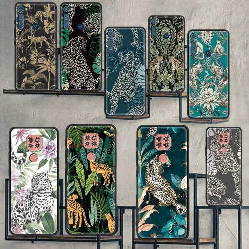 Leopard TPU Cover For Motorola G30 G10 G9 G8 Edge Power Lite Play Plus moto One Hyper Fusion G Stylus ES6 Black Shell