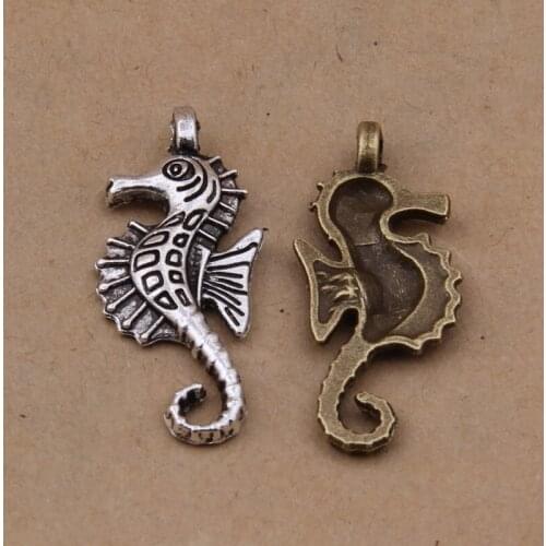 Hot 100pcs Vintage Seahorse Charm For Manual Making Bracelets/necklace/ear/Bags /apparel DIY Jewelry Accessories