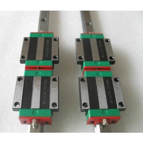 2pcs 100% Hiwin HGR25-1200MM linear rail guide + 4pcs HGW25CA linear flanged blocks for cnc