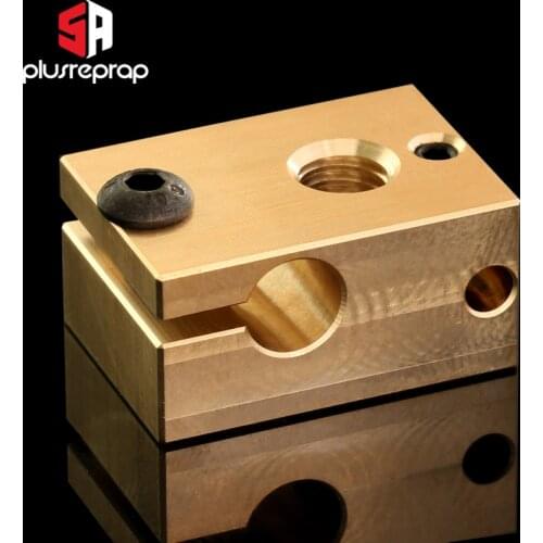 Copper Brass Heated Block For V6 J-head Hotend 3D Printer V6 Nozzles fit 3mm PT100 NTC100K Thermocouple High Temperature Block