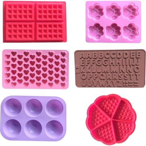 Multi-type DIY Silicone Cake Mould Handmade Biscuit HIgh Temperature Resistant Muffin Waffle Mold Non-stick Mold Fondant Mold