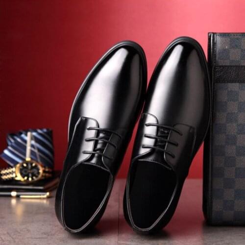 New Fashion Business Dress Men Shoes Classic Leather MenS Suits Shoes Fashion Lace-up Dress Shoes Men Oxfords