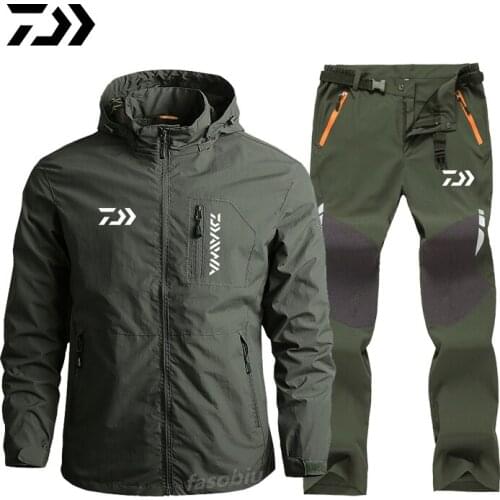 Daiwa Mens Spring Autumn Fishing Suit Waterproof Mountaineering Clothing Quick Drying Windbreaker Outdoor Sports Fishing Jacket