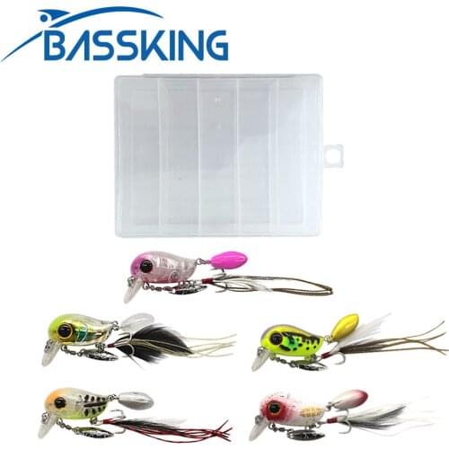 BASSKING Fishing Lures Kit 5Pcs Crank Bait with Tackle Box Floating Wobblers Artificial Hard Bait Set 3D Eyespesca Bass Tackle