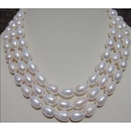 Genuine Natural 9-10MM WHITE AKOYA PEARL NECKLACE 56"