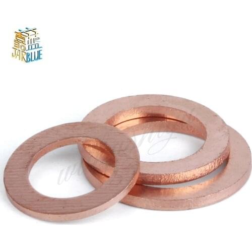 10Pcs DIN7603 M12 M13 M13.5 M14 M16 M17 M18 Thickness1.5mm Copper Sealing Washer For Boat Crush Washer Flat Seal Ring Fitting