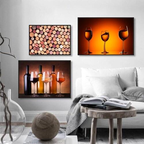 Wine Lover Gifts Wine Bottles and Glasses Types Poster Canvas Painting Corks Plugs Print Bar Pub Wall Art Pictures Kitchen Decor