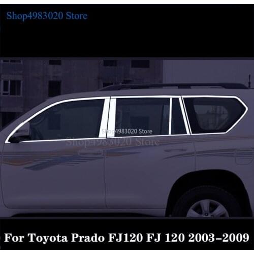 For Toyota Prado FJ150 FJ 150 2010-2019 Stainless Steel Window Pillar Window light strip Car Styling Auto Accessories Trims
