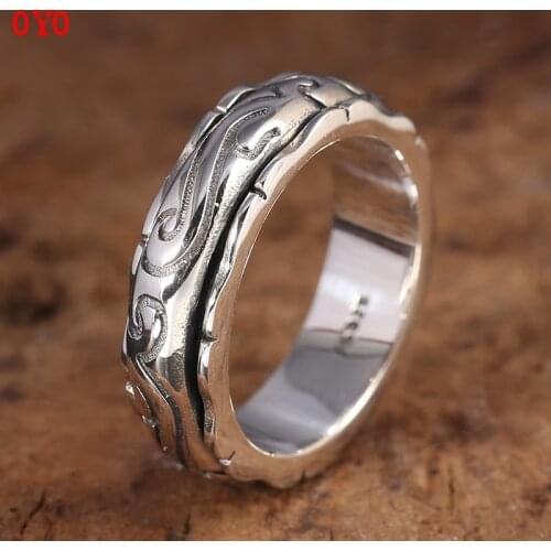 100%S925 pure silver ring Thai silver ornaments xiangyun spend fortunes ring