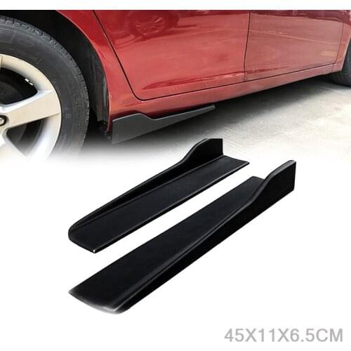 1 Pair Black Length 45CM Car Side Skirt Rocker Splitters Winglet Wings Canard Diffuser Shovel Decorative Scratch Resistant