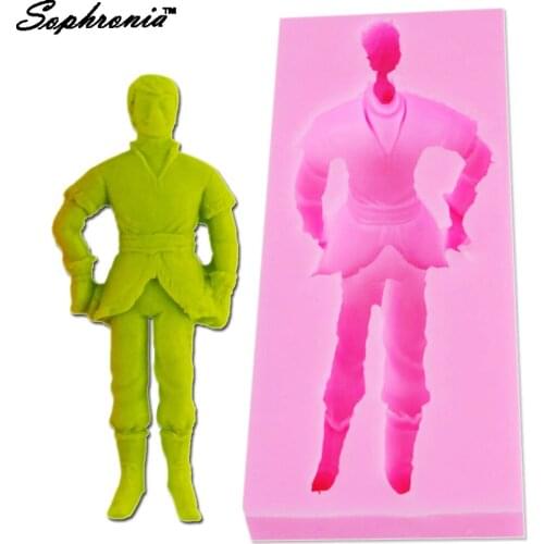 10PCS/SET Carton Boy Man shaped Eco-friendly Handmade 3D Silicone fondant Molds Fondant Moulds Chocolate Ice Cake MoldF1059