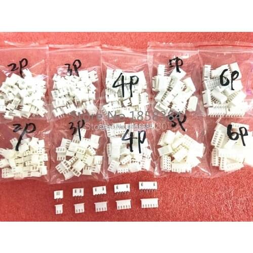 100Sets/Lot Mix Kit XH2.54 2P 3P 4P 5P 6P Connector Leads Header Housing Pin header Terminal Set