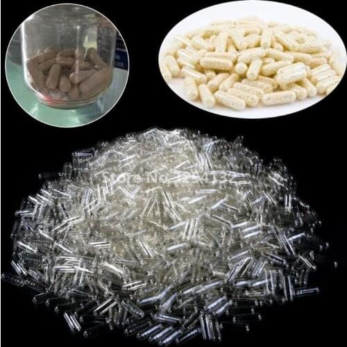 1000pcs Transparent Hard Gelatin Empty Capsule Size 0# Clear Kosher Gel Medicine Pill Vitamins #11