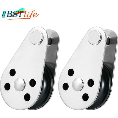 2PCS BSET MATEL SS316 Pulley Blocks Rope Runner Kayak Boat Accessories Canoe Anchor Trolley Kit for 2mm to 8mm Rope