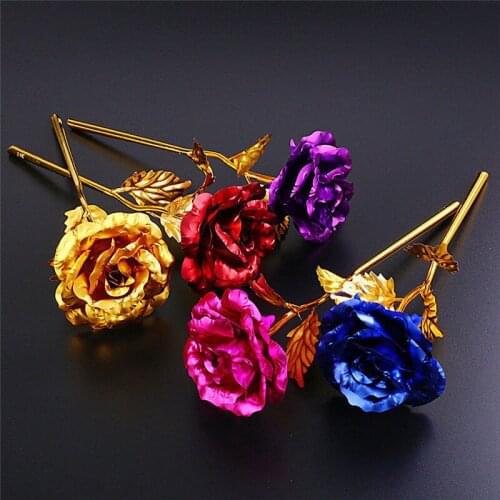 24K-Gold Plated Rose Flower Valentine´s Day Gift Birthday Romantic Golden Rose Festive Party Supplies
