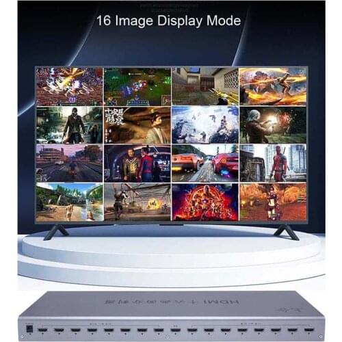 4K HDMI 16x1 Quad Multiviewer Switcher 16 In 1 Out Seamless Switch Multi Viewer Picture Screen Divider HDTV Display Converter