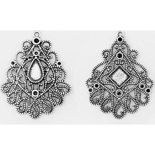 5PCS 2 styles Fashion vintage Teardrop Charms Pendant for Jewelry Making Diy Necklaces Handmade Accessories Supplies Finding