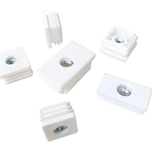 5Pcs White Plastic Square Caps Hole Plug Nut Plug M6 M8 Protection Gasket Dust Seal End Cover Caps For Chairs Furniture