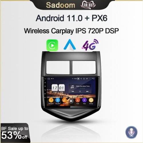 9" DSP PX6 2 din Android 10.0 64GB ROM+4GB RAM Car DVD Player car radio RDS autoradio GPS wifi For Chevrolet Aveo 2011 - 2015