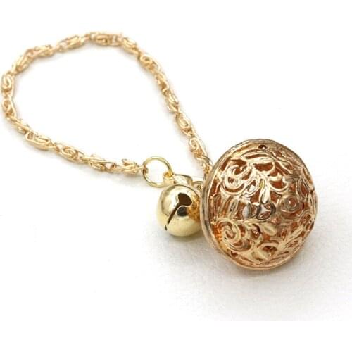 Hollow Flower Figure Ball Small Bell Thin Chain Golden Silver Plated Bracelets for Women Chain Around 18cm long