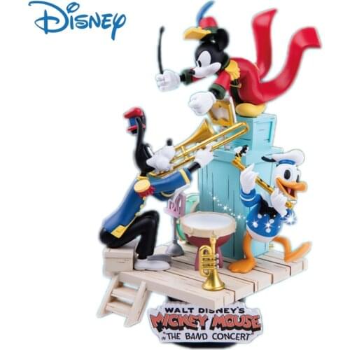 Disney Genuine Mickey Mouse Concert Action Figure Ornaments Classic Cute Cartoon Anime Figures Collection Model Toys Kids Gifts