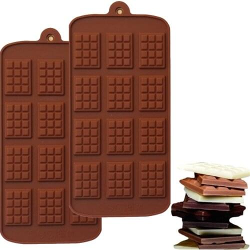 12 Cavity Chocolate Silicone Mold DIY Fondant Patisserie Waffle Mould Non-stick for Kitchen Candy Pastry Cake Decoration Tools