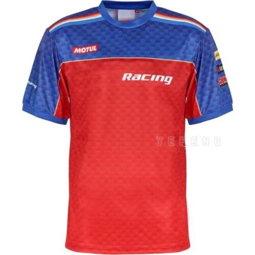 Red Short Jersey Mens T-shirt For Honda Motorcycle Racing Team Mountain Bicycle Motocross Summer Short Sleeve