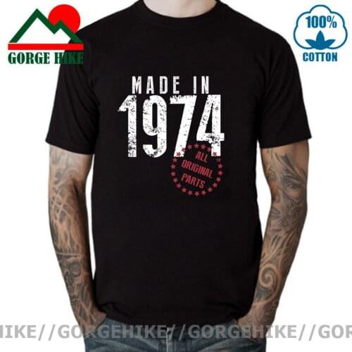 Classic Fashion Made in 1974 All Original Parts T Shirt women men Summer Funny 47th Birthday Gift Tops Tees Born in 1974 T-shirt