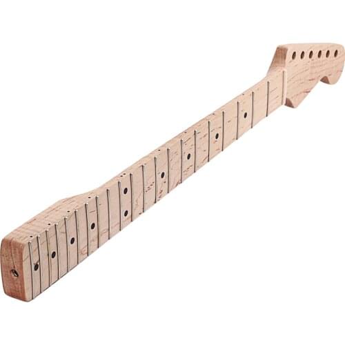21 Frets Curly Maple Electric Guitar Neck Fretboard Musical Instrument Parts
