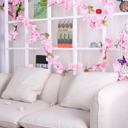 Artificial Sakura Leaf Rattan Home Party Wedding Hanging Garland Garden Decor