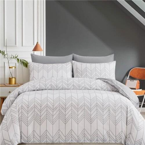 Home Bedding Set Double Bed Simple Duvet Cover Geometric White Quilt Cover Housse De Couette Single Twin Queen King Size